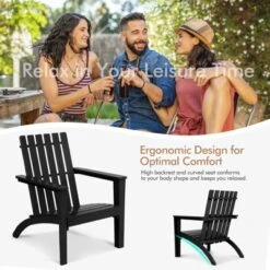 Tangkula Wooden Adirondack Chair W/Ergonomic Design Outdoor Lounge Armchair Acacia Wood Chair For Yard&Patio Black/Gray/White -Tangkula GUEST 3eac9a71 69d9 4161 bb1b df0e7b57a30a