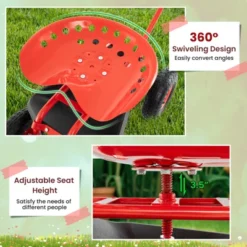 Tangkula Rolling Garden Cart Scooter W/ Adjustable Seat Storage Basket Tray Red -Tangkula GUEST 3ec0e50d 93df 472f b19f 29145ecd75f6