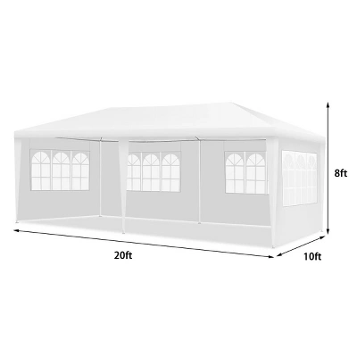 Tangkula 10'x20' Outdoor Canopy Weather-resistant Tent Wedding Party Tent 4 Sidewalls W/Carry Bag 10 Tangkula 10'x20' Outdoor Canopy Weather-resistant Tent Wedding Party Tent 4 Sidewalls W/Carry Bag - Image 8