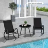 Tangkula 2 PCS Patio Rocking Chairs W/ Ergonomic Backrest Seat Safe Stoppers For Backyard