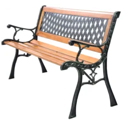 Tangkula Garden Metal Bench Porch Path Hardwood Chair For Patio Park Outdoor Deck -Tangkula GUEST 4009a57e 7bb8 44f9 8dc0 ed2a2da41fec