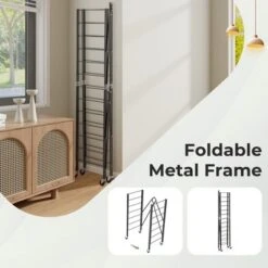 Tangkula 2PCS Foldable Storage Shelf W/ Wheels Adjustable Shelves Metal Shelving Unit -Tangkula GUEST 4011eaa4 3c92 42a3 b4d1 2af7600a8da5