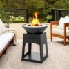 Tangkula Patio Fire Pit W/ Firewood Log Rack Outdoor Wood Burning Fireplace W/ Grill & Ash Box -Tangkula GUEST 40454cda 2f20 4ada 8482 65cea6013bfa