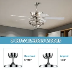Tangkula 52" Ceiling Fan W/ Light And Remote Control, Reversible Fan Blades, 3 Adjustable Wind Speeds, Timer Function -Tangkula GUEST 4081144d 9bcb 41b4 9390 207aa3cecde7