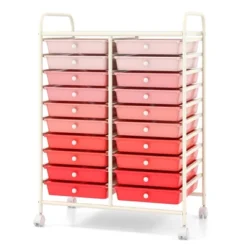 Tangkula Office Rolling Cart 20 Storage Drawers Scrapbook Paper Studio Organizer Pink Gradient -Tangkula GUEST 40906e57 f4d8 4a3a ba0b 6dce636b94b9