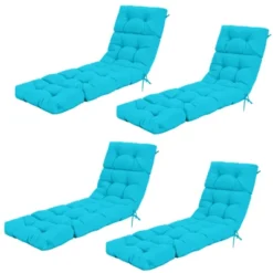 Tangkula 4PCS Chaise Lounge Cushions Outdoor 73" X 22" Patio Recliner Cushion With 4 String Ties 4” Thick Padded Lounge Chair Cushion Replacement -Tangkula GUEST 41613a60 4dcf 479a b380 e444466b8a68