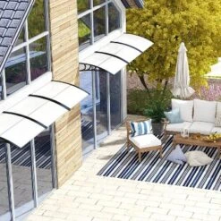 Tangkula 2PCS 48" X 40" Window Awning Door Canopy Exterior Awning Canopy Patio Black -Tangkula GUEST 418e10d1 6100 43f5 b5cf b6702f0002e4