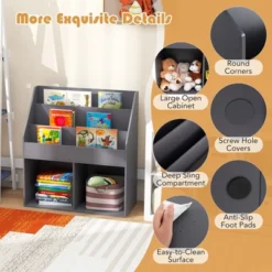 Tangkula Kids Wooden Bookshelf Bookcase Children Toy Storage Cabinet Organizer -Tangkula GUEST 420dcaac 7596 45d6 af42 ec05907372d7