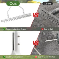 Tangkula 70" Garden Thatch Rake W/ Long Handle & 19 Curved Tines -Tangkula GUEST 42110107 60d8 4ede b0f5 95d77c47f4c5