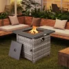 Tangkula 29" Propane Rattan Firepit Table W/ Lava Rocks & Protective Cover Metal Frame -Tangkula GUEST 4243b273 8567 4442 bdbd a35e4061afba