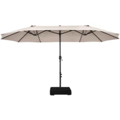 Tangkula 15FT Double-Sided Twin Patio Umbrella With Base Extra-Large Market Umbrella -Tangkula GUEST 424672e7 738a 4821 8c71 8c0cf2bae328