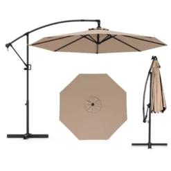 Tangkula 10 FT Patio Offset Umbrella W/ X-shaped Base Infinite Tile & 360° Rotation -Tangkula GUEST 434ec9ed 7c4a 46b4 8a28 b8465d979e1e