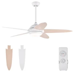 Tangkula 52" Ceiling Fan With Light And Remote Control Indoor Modern Ceiling Fan With Quiet Reversible ETL Motor Black/Silver/White -Tangkula GUEST 4353c772 c816 406e bdb6 1db5eb2399ab