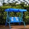 Tangkula Kids Patio Porch Bench Swing W/ Safety Belt Canopy Outdoor Furniture Blue -Tangkula GUEST 43d19fbd 14f2 4a0c a3ce 0c772e460096