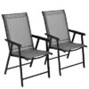 Tangkula 2PCS Folding Chairs Steel Frame Patio Garden Outdoor W/ Armrest & Footrest -Tangkula GUEST 44155ff3 9a5b 4057 855a 694bae56fb10