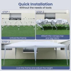 Tangkula 10 X 20 FT Portable Gazebo Shelter W/12 Wind Ropes & 6 Ground Stakes Carrying Bag -Tangkula GUEST 443bf683 ebab 4bbc 97fd 83e0454fc20a