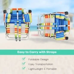 Tangkula 2 Pack Of Folding Beach Chair Portable Backpacking Chair With Cup Holder Headrest Storage Bag For Outdoor -Tangkula GUEST 445514c1 d6db 499d 8742 e7ed6e31e0dc