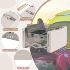 Tangkula Portable Charcoal Grill Folding BBQ Grill With Dishwasher-safe Grill Grids Foldable Body & Charcoal Box -Tangkula GUEST 446fe048 72b1 44ec 976e c5a5f7f2290e