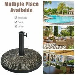 Tangkula 18" Patio Resin Umbrella Base, 24 LBS Outdoor Heavy Duty Round Umbrella Base -Tangkula GUEST 44ded86f 210e 4606 a93a 6d072345d2cf