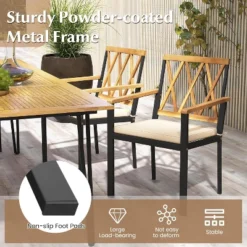 Tangkula Patio Dining Chairs Set Of 2 Metal Outdoor Chairs W/ Removable Padded Cushions -Tangkula GUEST 44ecdcf4 ecf0 4e32 9635 f799a0307871