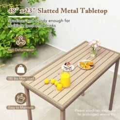 Tangkula 3 Pieces Patio Bar Table Set Outdoor Bar Height Table & 2 Armless Chairs -Tangkula GUEST 4516629f 91aa 4358 ba1e 48772df46f71