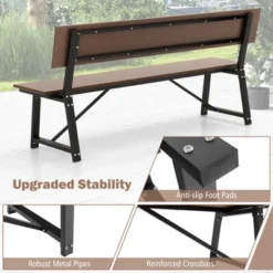 Tangkula Patio 4-Person Bench, 72 Inch Extra Long Bench W/ All-Weather HDPE Seat & Back, Heavy-Duty Metal Support For 1100 Lbs Max Load 15 Tangkula Patio 4-Person Bench, 72 Inch Extra Long Bench W/ All-Weather HDPE Seat & Back, Heavy-Duty Metal Support For 1100 Lbs Max Load -Tangkula GUEST 455f766e b85f 4537 a103 dd8f12c99a4d
