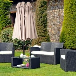 Tangkula 15'Patio Umbrella Double-Sided Outdoor Shade Offset Beige -Tangkula GUEST 45727e88 f620 4495 b016 3a2557e778fc