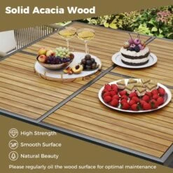 Tangkula Set Of 5 Patio Dining Set Outdoor Square Table And Chairs W/ Acacia Wood Tabletop PE Wicker Armrests And Cushions Patio Furniture Set -Tangkula GUEST 46137578 b511 4e44 8cf3 b84798df00b2