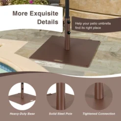 Tangkula 50 Lbs Outdoor Umbrella Stand, Heavy Duty Patio Umbrella Base W/ Built-in Rolling Wheels & Handle -Tangkula GUEST 4617e3a0 6483 48d4 8f2c 004142dc8eb7