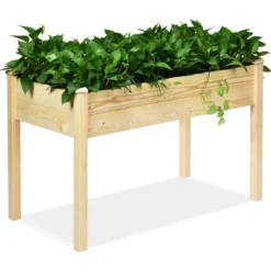 Tangkula Vegetable Flower Planter Wooden Garden -Tangkula GUEST 4665310a ae17 416d a430 d1df9e429862