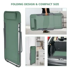 Tangkula 2 PCS Beach Chair Lounger Reclining Folding Chair W/3-Position Adjustable Backrest Blue/Orange/Green -Tangkula GUEST 46ea0809 f134 45cf 864f edd1537686c8