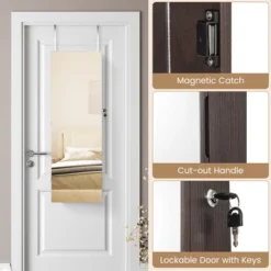 Tangkula 43.5" Jewelry Mirror Cabinet W/ Full-length Mirror & Interior Makeup Mirror -Tangkula GUEST 476868d4 40fd 43a3 bfe6 8c4c4b1a8f6f