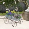 Tangkula Tangkula Wooden Garden Flower Planter Wagon Plant Bed W/ Wheel Garden Yard Gray -Tangkula GUEST 47a61a52 1964 4e52 8d0b 326c74c65175