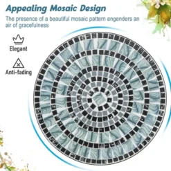 Tangkula 24 Inch Patio Bistro Table Metal Structure W/ Ceramic Tile Tabletop Heavy-Duty -Tangkula GUEST 47d130b4 e4bd 4f62 be0e 3d769507daf4