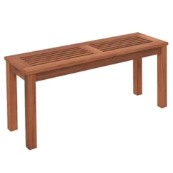 Tangkula 1PC/2PCS Patio Wood Bench 2-Person Solid Wood Bench W/ Slatted Seat 39.5” Long Bench W/ Stable Wood Frame -Tangkula GUEST 47fbcb59 0031 4442 bf90 4e650f890b09