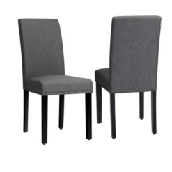 Tangkula 2-Piece Upholstered Linen Fabric Dining Chairs With High Backrest & Padded Seat -Tangkula GUEST 480d9886 4eab 4d4a b258 94f34e8eaaaa