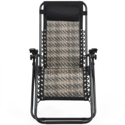 Tangkula Grey Folding Recliner 2PCS Patio Rattan Zero Gravity Lounge Chair With Headrest -Tangkula GUEST 4824538b e99e 4fbf 875a 8cd15257e94a 1