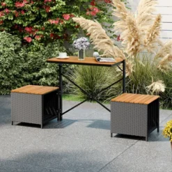 Tangkula Outdoor Convertible Bench 2-in-1 Transforming Picnic Table & Chairs Set W/ Storage -Tangkula GUEST 4872c647 53f9 4499 b093 2b37d97d0da2