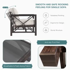 Tangkula 2 Pieces 2-Person Patio Outdoor Loveseat Sofa With 6" Thick Cushion And Coffee Table Set For Garden Beige -Tangkula GUEST 48f1f821 7a79 431e 91d2 b822f3872f26