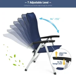 Tangkula 4PCS Outdoor Patio Folding Dining Chairs With Reclining Backrest And Headrest Navy 10 Tangkula 4PCS Outdoor Patio Folding Dining Chairs With Reclining Backrest And Headrest Navy -Tangkula GUEST 493aa659 09d4 42d5 86e7 5b80206b77d4