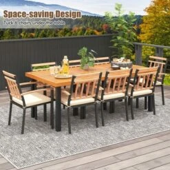 Tangkula 9 PCS Patio Dining Set W/ Soft Cushions And 1.9" Umbrella Hole For Garden 10 Tangkula 9 PCS Patio Dining Set W/ Soft Cushions And 1.9" Umbrella Hole For Garden -Tangkula GUEST 49b39df0 0a3e 482e b3af 15187b1a93fa