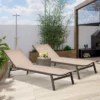 Tangkula 2PC Patio Chaise Lounger With 6-Postion Adjustable Backrest And Breathable Fabric Brown -Tangkula GUEST 49d729f7 ebee 4273 941a 1299bb272eea