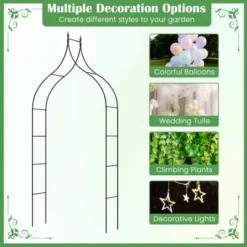 Tangkula Garden Arbor Gothic Style Decorative Metal Garden Arch Outdoor Patio Pergola For Vine Rose Climbing -Tangkula GUEST 4a73672e 6a8e 4187 8a6a 800154ccf920