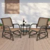 Tangkula Outdoor Single Glider Chair Rocking Seating Lounging Chair With Armrest Brown/Grey -Tangkula GUEST 4a8fda6a 46e9 4cad 89fe 6b5a5cac53ac