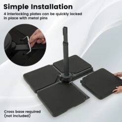 Tangkula 4 Pieces Offset Patio Umbrella Base 220 LBS Large Square Plastic Outdoor Umbrella Stand -Tangkula GUEST 4b8923f0 b83e 4fdb b9ac 1bf285439597