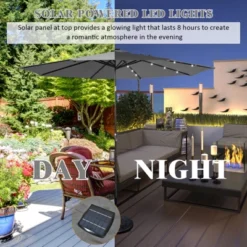 Tangkula 10FT Solar Umbrella LED Market Steel Tilt W/ Crank Patio -Tangkula GUEST 4bc1ab1b 6cca 43ab b507 193861158a8e