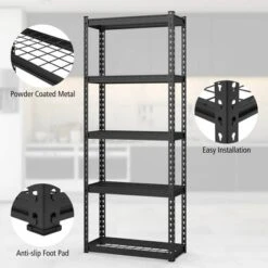 Tangkula 4PCS 5-Tier Metal Shelving Unit Heavy Duty Wire Storage Rack With Anti-slip Foot Pads -Tangkula GUEST 4c3cc0a3 6e4f 4517 a9e9 c74f9c438e2d