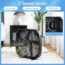 Tangkula 20" Box Fan With 3 Speed Settings, Window Fan For Full Force Air Circulation W/Control Knob ETL Listed Floor Fan For Home Office Tool Shed