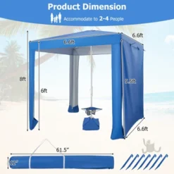 Tangkula Beach Canopy Tent Beach Cabana With Detachable Sidewall 5 Sandbags Carrying Bag UPF 50+ Protection Outdoor Beach Umbrella Shelter For Beach -Tangkula GUEST 4d3ed60e 5c0f 45ee b32c 88a2f0b6dcfd