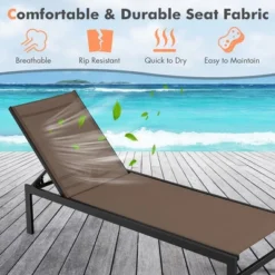 Tangkula Aluminum Patio Chaise Lounge Outdoor Adjustable Lounge Chair W/ 6-Position Backrest -Tangkula GUEST 4d5d6f7f 4bdc 4232 b372 f703402df79a